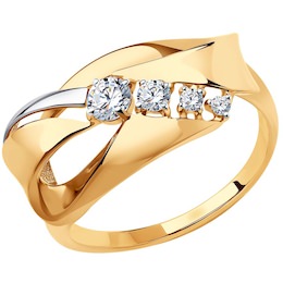 Кольцо из золота с фианитами 018506