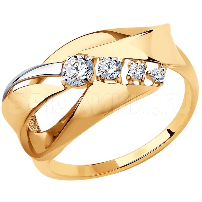 Кольцо из золота с фианитами 018506