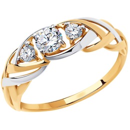 Кольцо из золота с фианитами 018532