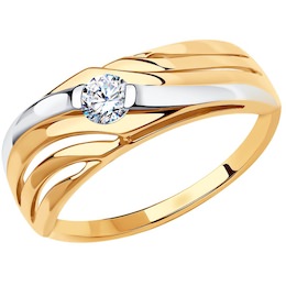 Кольцо из золота с фианитом 018563