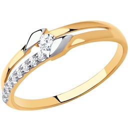 Кольцо из золота с фианитами 018572