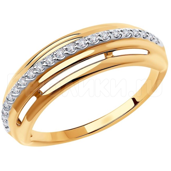 Кольцо из золота с фианитами 018589