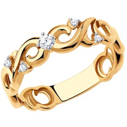 Кольцо из золота с фианитами 018604