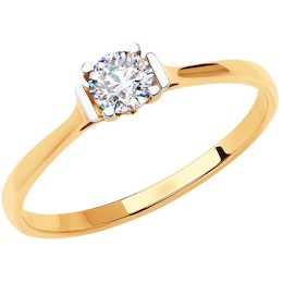 Кольцо из золота с фианитом 018615