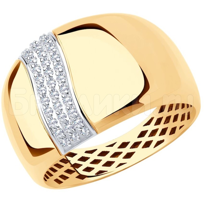 Кольцо из золота с фианитами 018619