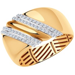 Кольцо из золота с фианитами 018621