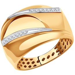 Кольцо из золота с фианитами 018625
