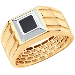 Кольцо из золота с ониксом 018626