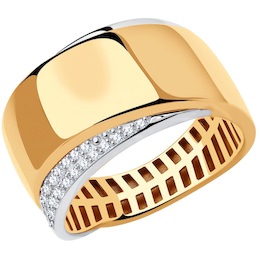 Кольцо из золота с фианитами 018627