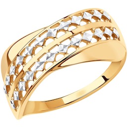 Кольцо из золота с алмазной гранью 018636