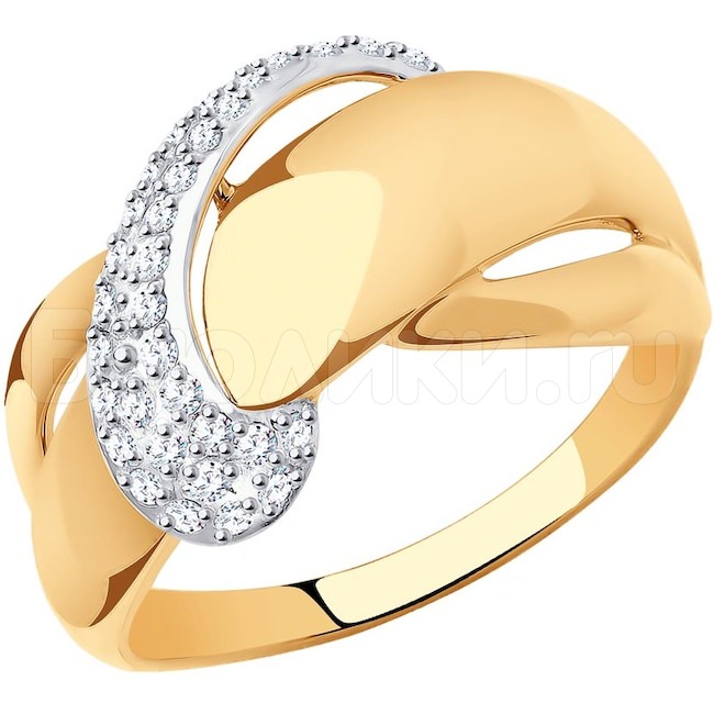 Кольцо из золота с фианитами 018657
