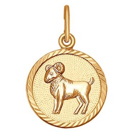 Подвеска «Знак зодиака Овен» из золота 030258