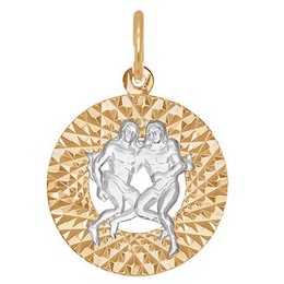Подвеска из комбинированного золота с алмазной гранью 031379-9