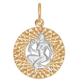Подвеска из комбинированного золота с алмазной гранью 031382-9
