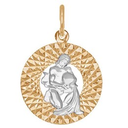 Подвеска из комбинированного золота с алмазной гранью 031387-9
