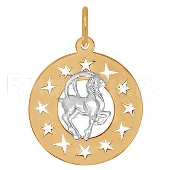 Подвеска «Знак зодиака Козерог» из комбинированного золота 031619