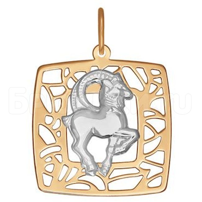 Золотая подвеска «Знак зодиака Козерог» 033636