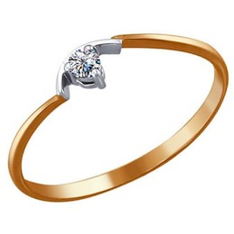 Кольцо из золота с бриллиантом 1010156