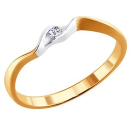 Кольцо из золота с бриллиантом 1010181