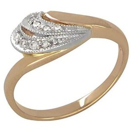 Кольцо из комбинированного золота с бриллиантами 1010228