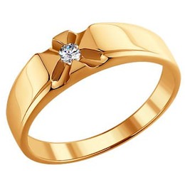 Кольцо из золота с бриллиантом 1010826