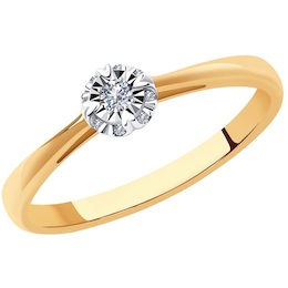 Кольцо из комбинированного золота с бриллиантами 1011760