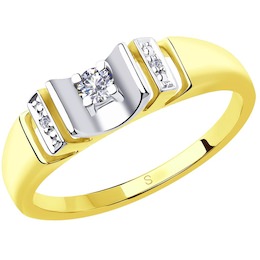 Кольцо из комбинированного золота с бриллиантами 1011838-2