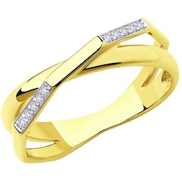 Кольцо из желтого золота с бриллиантами 1011865-2