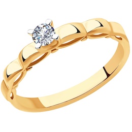 Кольцо из золота с бриллиантом 1011872