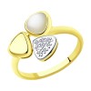 Кольцо из желтого золота с бриллиантами и перламутром 1011883-2