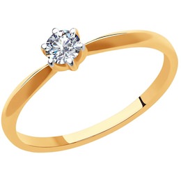 Кольцо из золота с бриллиантом 1011918