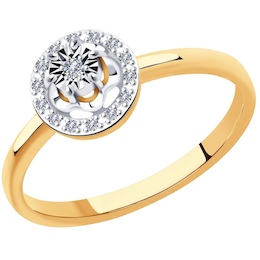 Кольцо из комбинированного золота с бриллиантами 1011930