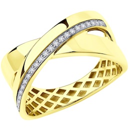 Кольцо из желтого золота с бриллиантами 1011936-2