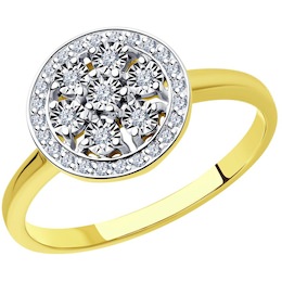 Кольцо из комбинированного золота с бриллиантами 1011939-2
