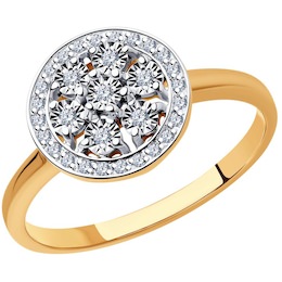 Кольцо из комбинированного золота с бриллиантами 1011939