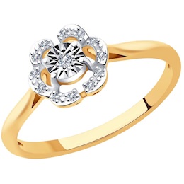 Кольцо из комбинированного золота с бриллиантами 1011954