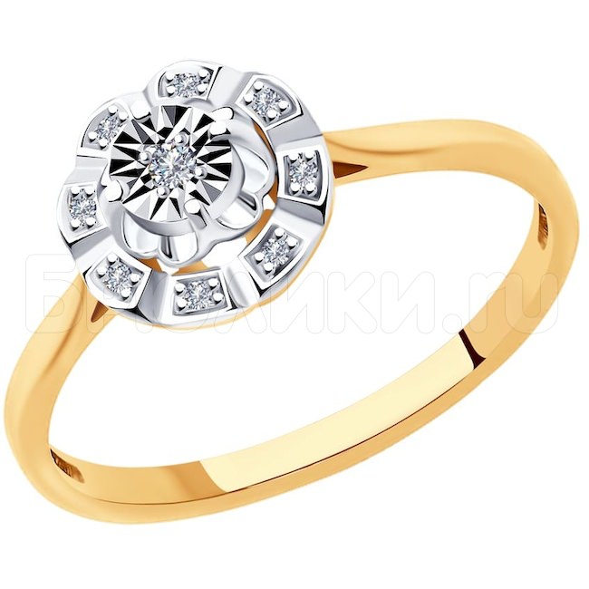 Кольцо из золота с бриллиантами 1011957