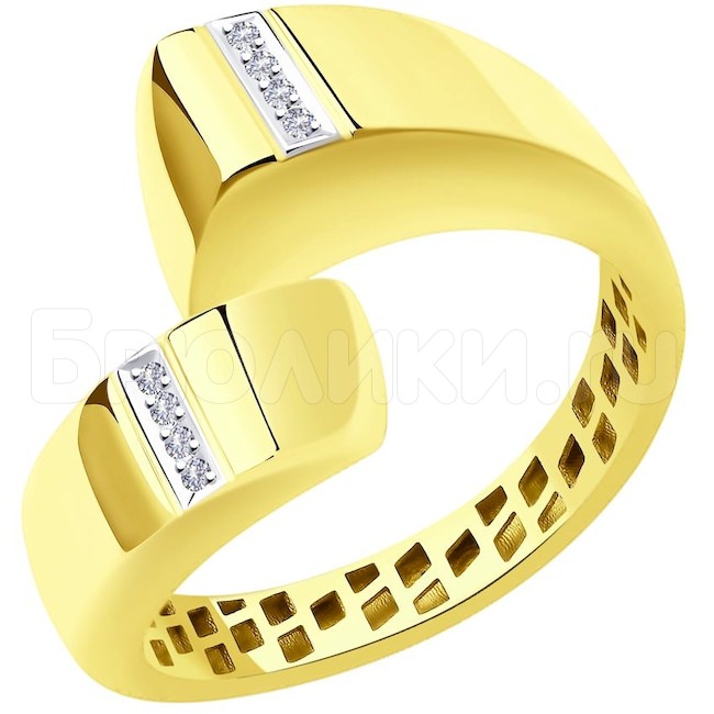 Кольцо из желтого золота с бриллиантами 1011960-2