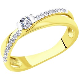 Кольцо из желтого золота с бриллиантами 1011992-2