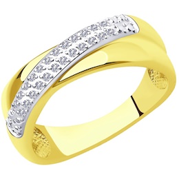 Кольцо из желтого золота с бриллиантами 1012009-2