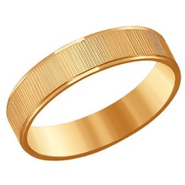 Обручальное кольцо из золота с алмазной гранью 110088