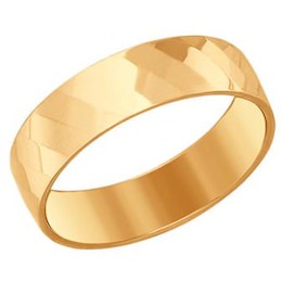 Обручальное кольцо из золота с алмазной гранью 110114