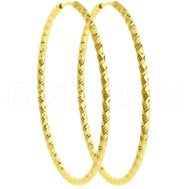 Серьги из желтого золота с алмазной гранью 140155-2