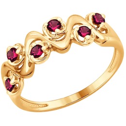 Кольцо из золота с рубинами 4010637