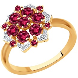 Кольцо из золота с бриллиантами и рубинами 4010639