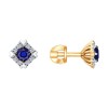 Серьги из золота с бриллиантами и синими корунд (синт.) 6022135