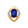 Подвеска из золота с бриллиантами и синим корунд (синт.) 6032063