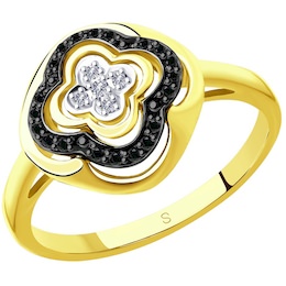 Кольцо из желтого золота с бриллиантами 7010047-2