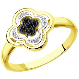 Кольцо из желтого золота с бриллиантами 7010060-2