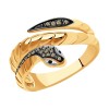 Кольцо из золота с бриллиантами в виде змеи 7010067